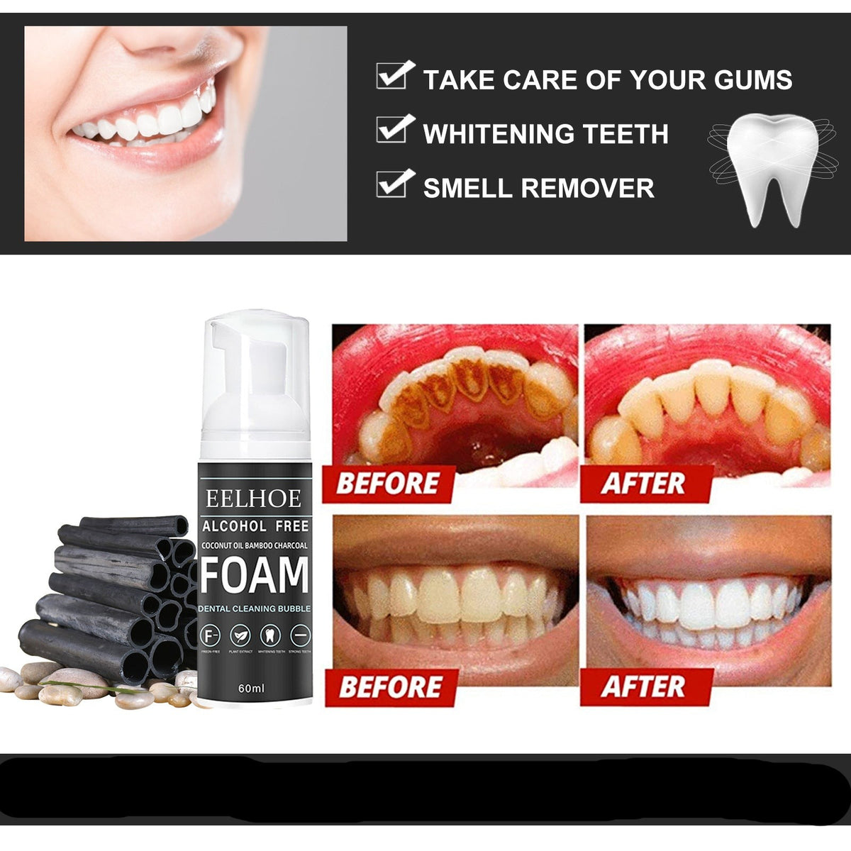 Coconut Oil Bamboo Charcoal Mousse