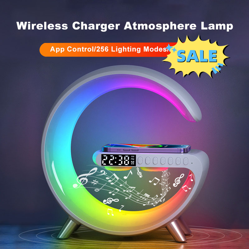 Ihome color led swivel lamp with wireless online charger
