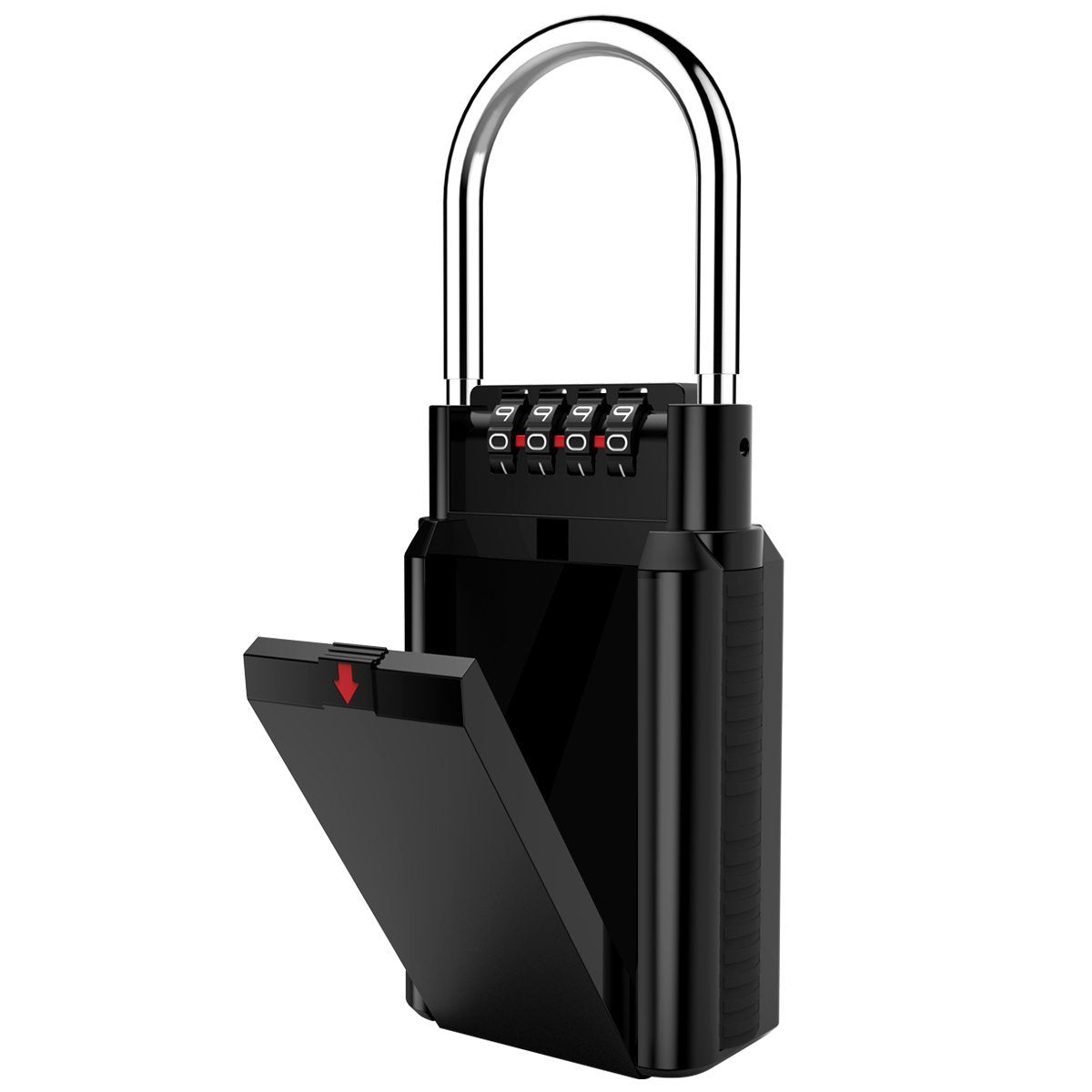 Black combination lock password key storage box.