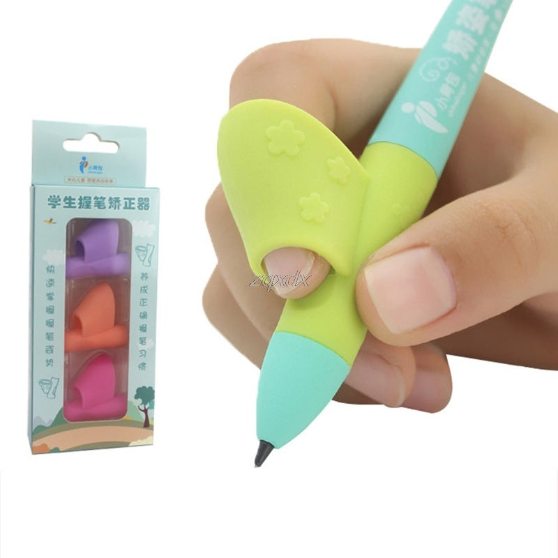 Pen Grips 3-Pack Two-Finger Silicone Writing Aid For Kids