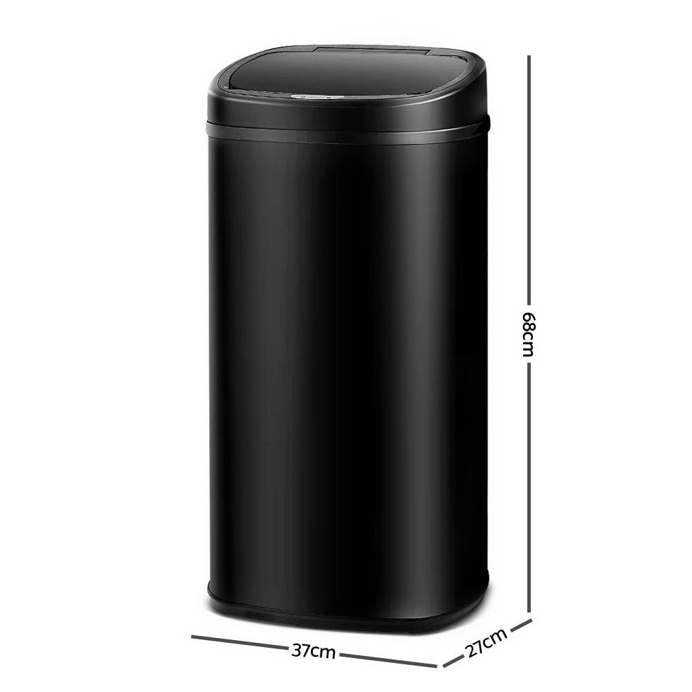 Rubbish Bin - Black - 58L Motion Sensor