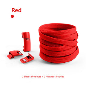 Magnetic no-tie shoe laces in red