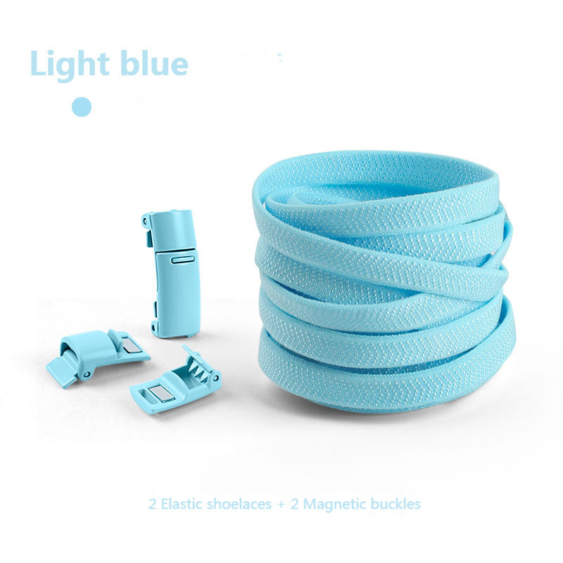 Magnetic no-tie shoe laces in light blue