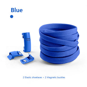 Magnetic no-tie shoe laces in blue