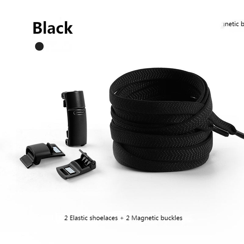Magnetic no-tie shoe laces in black