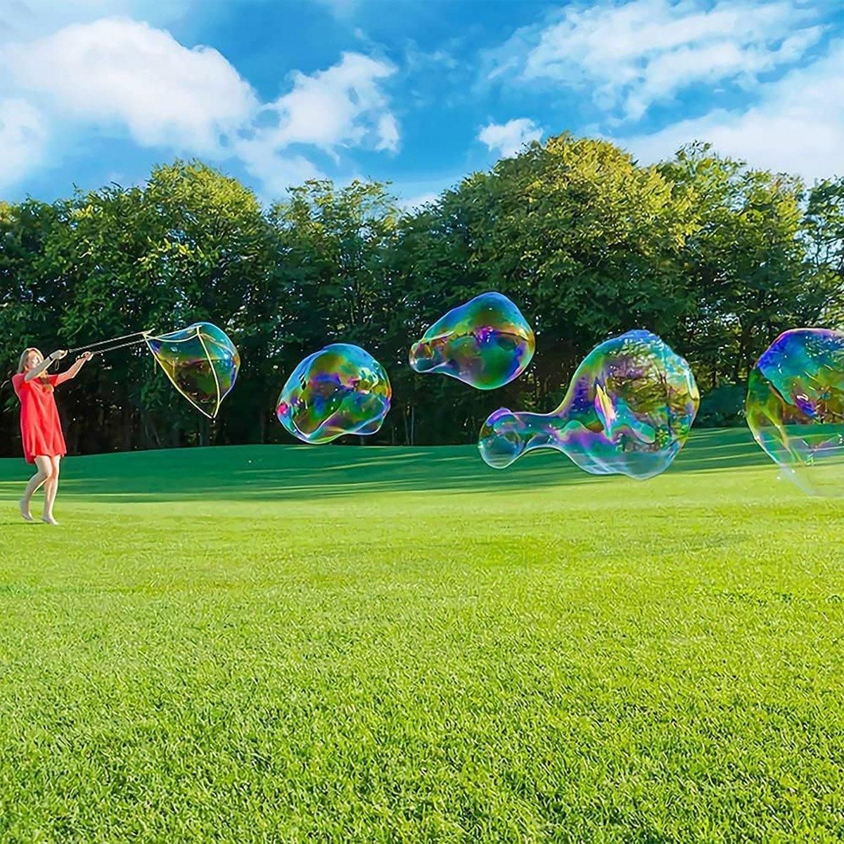 Double Pole Bubble Rope for Giant Bubble Show Outdoor Party Fun Activity - Blue