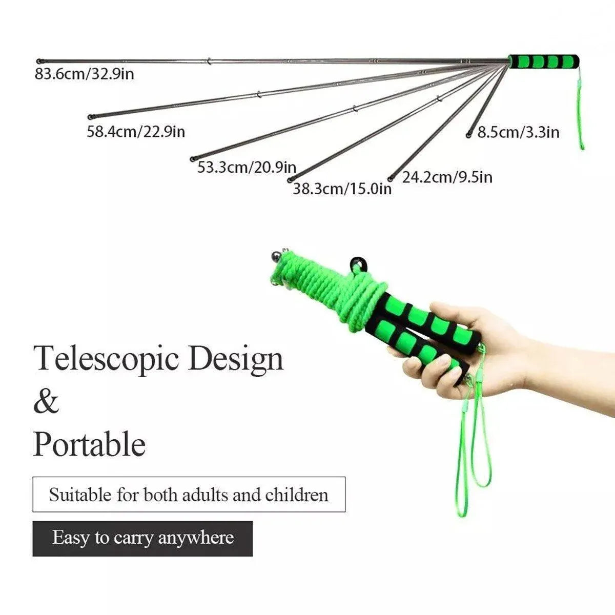 Double Pole Bubble Rope for Giant Bubble Show Outdoor Party Fun Activity - Blue