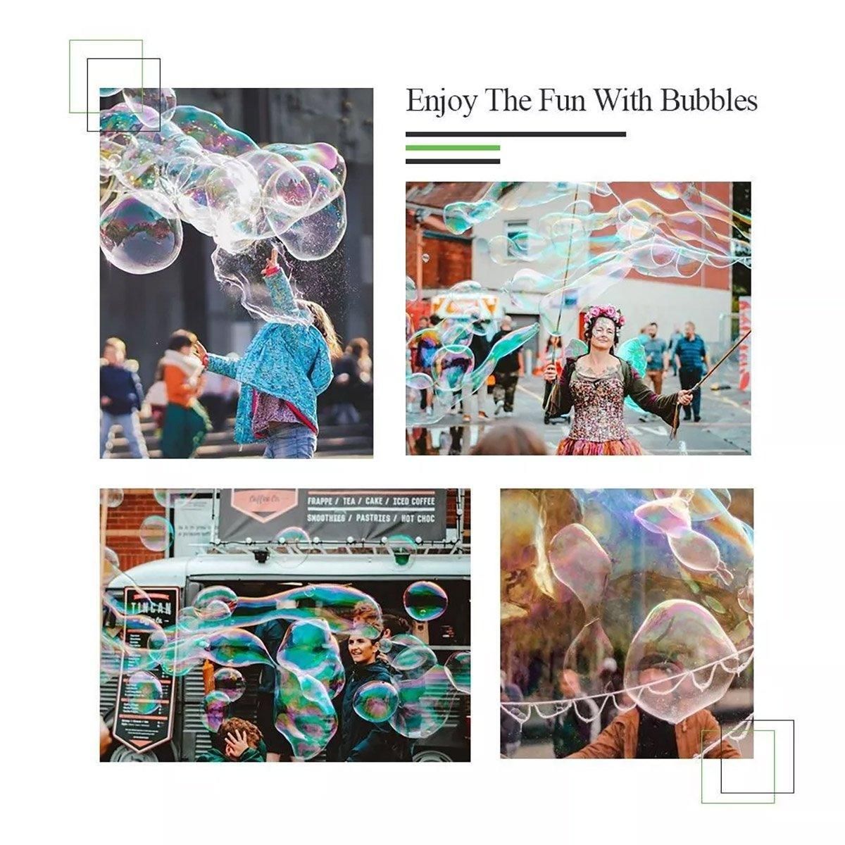Double Pole Bubble Rope for Giant Bubble Show Outdoor Party Fun Activity - Blue