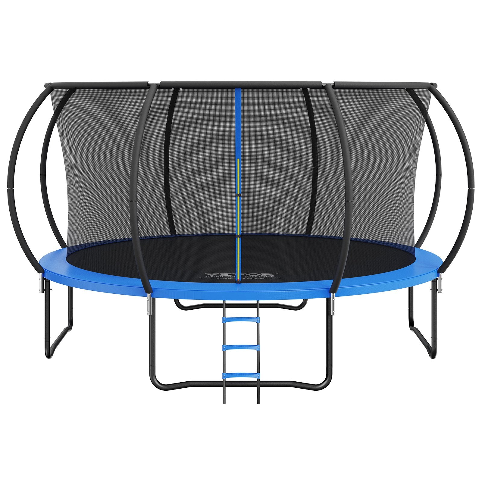VEVOR 14FT Trampoline, 450 lbs Trampoline with Enclosure Net, Ladder, and Curved Pole, Heavy Duty Trampoline with Jumping Mat and Spring Cover Padding, Outdoor Recreational Trampolines for Kids Adults