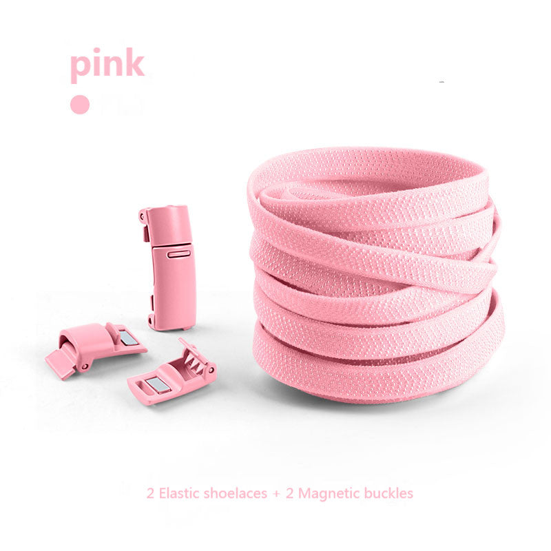 Magnetic no-tie shoe laces in pink
