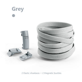 Magnetic no-tie shoe laces in grey