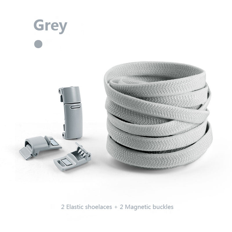 Magnetic no-tie shoe laces in grey