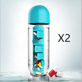 Two-In-One Water Bottle and 7 Day Pill Box