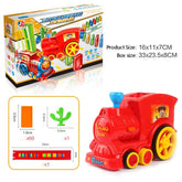 Electric domino train toy with domino tiles, additional view 2.