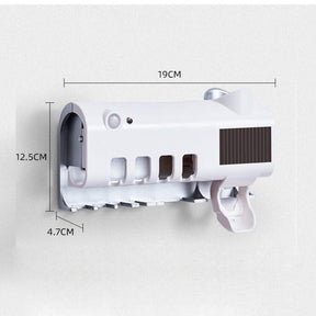 UV Toothbrush Rack and Sterilizer with Toothpaste Dispenser