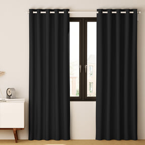 Blockout Curtains - Eyelet 140x230cm Black