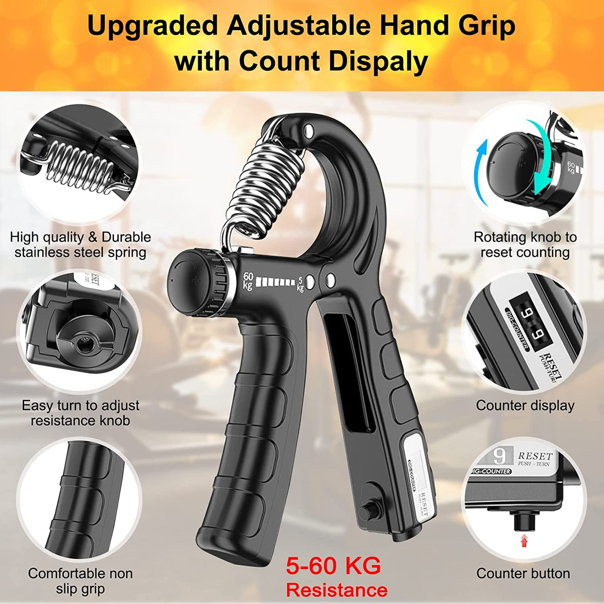 Adjustable Hand Grip - Strengthening tool - 2 pack