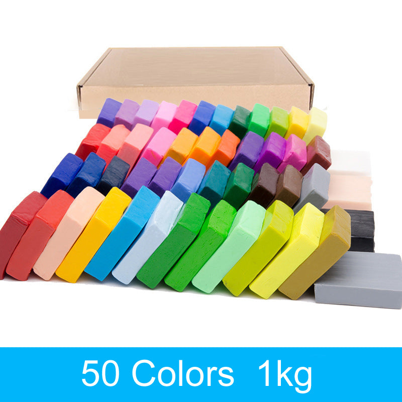 50Colors 1KG Toy DIY Craft Malleable Modelling Soft Clay Block Set Fim